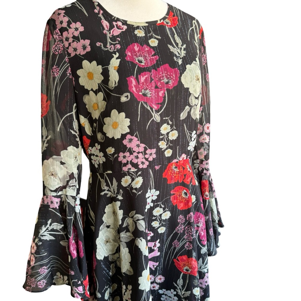 Black Floral Dress Sz 6